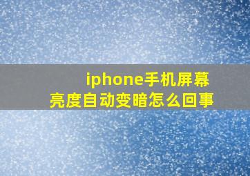 iphone手机屏幕亮度自动变暗怎么回事