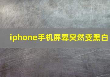 iphone手机屏幕突然变黑白