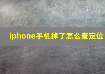 iphone手机掉了怎么查定位