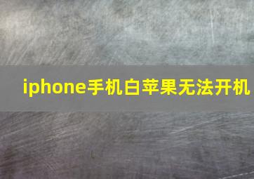 iphone手机白苹果无法开机