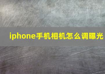 iphone手机相机怎么调曝光