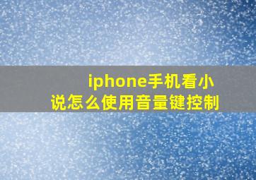 iphone手机看小说怎么使用音量键控制