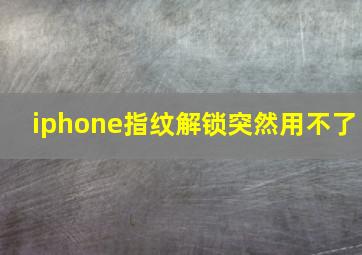 iphone指纹解锁突然用不了