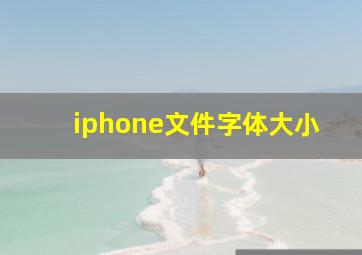 iphone文件字体大小