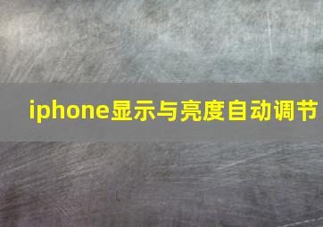 iphone显示与亮度自动调节