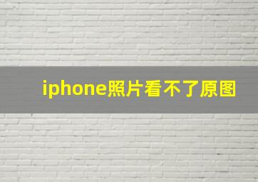 iphone照片看不了原图