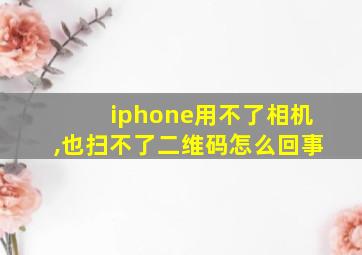 iphone用不了相机,也扫不了二维码怎么回事