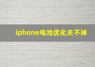 iphone电池优化关不掉