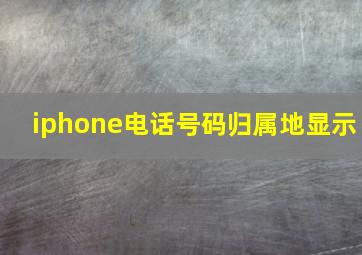 iphone电话号码归属地显示