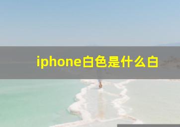 iphone白色是什么白