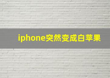 iphone突然变成白苹果