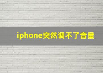 iphone突然调不了音量