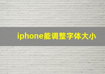 iphone能调整字体大小