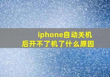 iphone自动关机后开不了机了什么原因