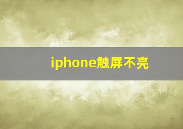 iphone触屏不亮