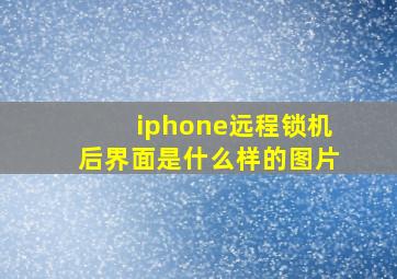 iphone远程锁机后界面是什么样的图片