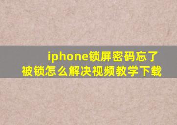 iphone锁屏密码忘了被锁怎么解决视频教学下载