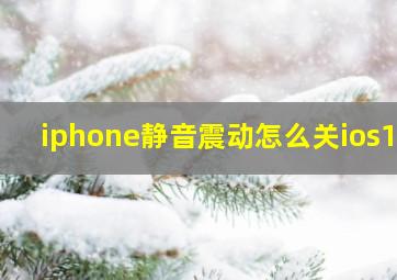 iphone静音震动怎么关ios17