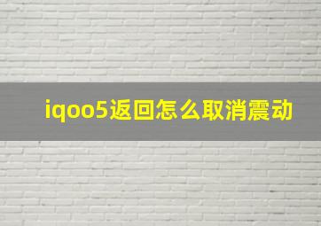 iqoo5返回怎么取消震动