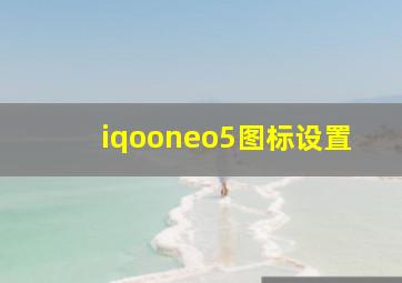 iqooneo5图标设置