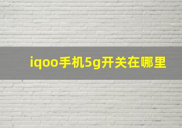 iqoo手机5g开关在哪里