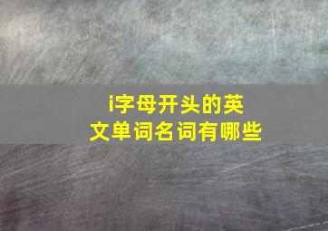 i字母开头的英文单词名词有哪些