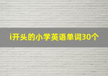 i开头的小学英语单词30个