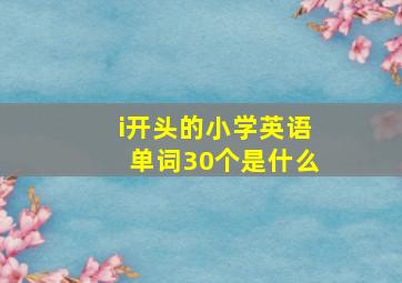 i开头的小学英语单词30个是什么