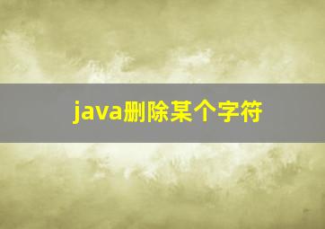 java删除某个字符