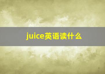 juice英语读什么