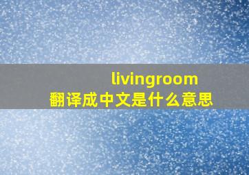 livingroom翻译成中文是什么意思