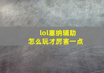 lol塞纳辅助怎么玩才厉害一点