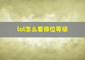 lol怎么看排位等级