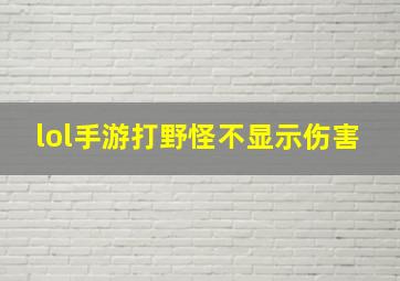 lol手游打野怪不显示伤害