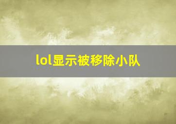 lol显示被移除小队