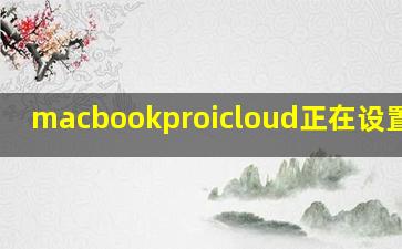 macbookproicloud正在设置账户