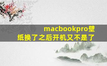 macbookpro壁纸换了之后开机又不是了