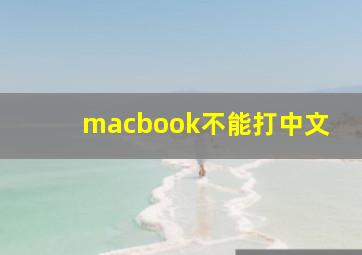 macbook不能打中文