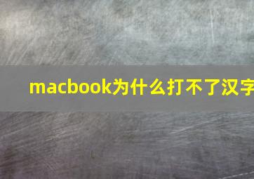 macbook为什么打不了汉字