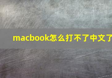 macbook怎么打不了中文了