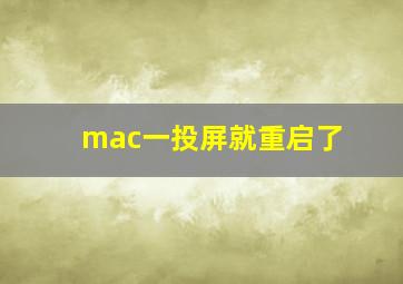 mac一投屏就重启了