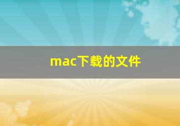 mac下载的文件