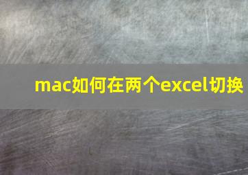 mac如何在两个excel切换