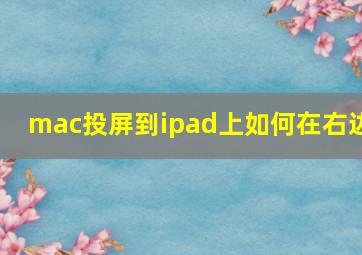 mac投屏到ipad上如何在右边