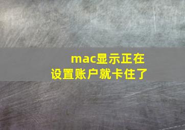 mac显示正在设置账户就卡住了