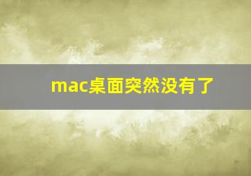 mac桌面突然没有了