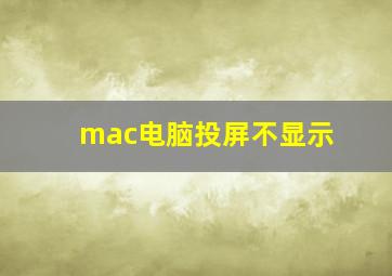 mac电脑投屏不显示