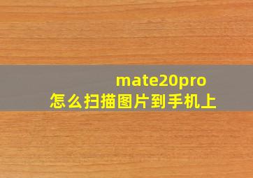 mate20pro怎么扫描图片到手机上