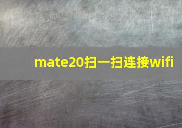 mate20扫一扫连接wifi