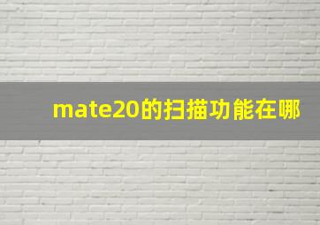 mate20的扫描功能在哪